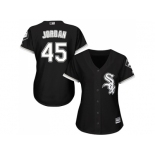 Women's Chicago White Sox #45 Michael Jordan Black Alternate Stitched MLB Jersey