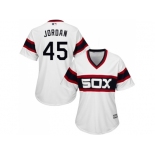 Women's Chicago White Sox #45 Michael Jordan White Alternate Home Stitched MLB Jersey