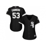 Women's Chicago White Sox #53 Melky Cabrera Black Alternate Stitched MLB Jersey