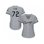 Women's Chicago White Sox #72 Carlton Fisk Grey Road Stitched MLB Jersey