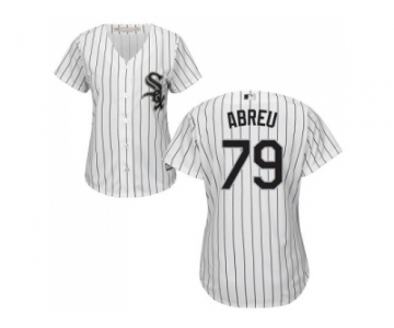 Women's Chicago White Sox #79 Jose Abreu White(Black Strip) Home Stitched MLB Jersey