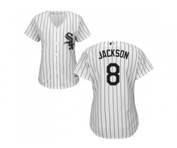 Women's Chicago White Sox #8 Bo Jackson White(Black Strip) Home Stitched MLB Jersey