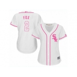 Women's Majestic Chicago White Sox #2 Nellie Fox Replica White Fashion Cool Base MLB Jersey