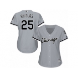 Women's Majestic Chicago White Sox #25 James Shields Replica Grey Road Cool Base MLB Jersey