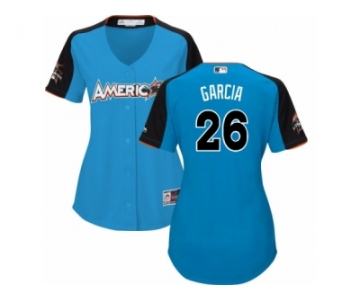 Women's Majestic Chicago White Sox #26 Avisail Garcia Replica Blue American League 2017 MLB All-Star MLB Jersey