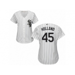 Women's Majestic Chicago White Sox #45 Derek Holland Replica White Home Cool Base MLB Jersey