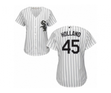 Women's Majestic Chicago White Sox #45 Derek Holland Replica White Home Cool Base MLB Jersey