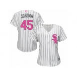 Women's Majestic Chicago White Sox #45 Michael Jordan Replica White Mother's Day Cool Base MLB Jersey