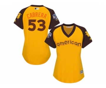 Women's Majestic Chicago White Sox #53 Melky Cabrera Authentic Yellow 2016 All-Star American League BP Cool Base MLB Jersey