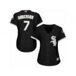 Women's Majestic Chicago White Sox #7 Tim Anderson Replica Black Alternate Home Cool Base MLB Jersey