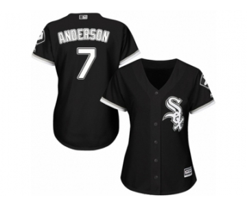 Women's Majestic Chicago White Sox #7 Tim Anderson Replica Black Alternate Home Cool Base MLB Jersey