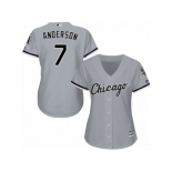 Women's Majestic Chicago White Sox #7 Tim Anderson Replica Grey Road Cool Base MLB Jersey