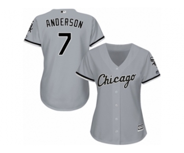 Women's Majestic Chicago White Sox #7 Tim Anderson Replica Grey Road Cool Base MLB Jersey