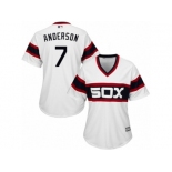 Women's Majestic Chicago White Sox #7 Tim Anderson Replica White 2013 Alternate Home Cool Base MLB Jersey