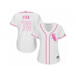 Women's Majestic Chicago White Sox #72 Carlton Fisk Authentic White Fashion Cool Base MLB Jersey