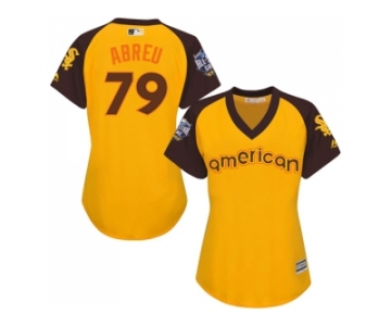 Women's Majestic Chicago White Sox #79 Jose Abreu Authentic Yellow 2016 All-Star American League BP Cool Base MLB Jersey