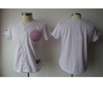 MLB Women Jerseys Chicago cubs blank white[pink strip]