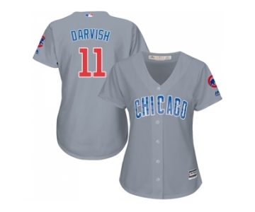 Women Chicago Cubs #11 Yu Darvish Grey Road Stitched MLB Jersey