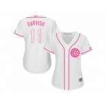 Women Chicago Cubs #11 Yu Darvish White Pink Fashion Stitched MLB Jersey