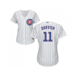 Women Chicago Cubs #11 Yu Darvish White(Blue Strip) Home Stitched MLB Jersey