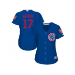 Women Chicago Cubs #17 Kris Bryant Majestic Royal 2018 Spring Training Cool Base Player Jersey