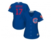 Women Chicago Cubs #17 Kris Bryant Majestic Royal 2018 Spring Training Cool Base Player Jersey