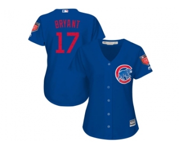 Women Chicago Cubs #17 Kris Bryant Majestic Royal 2018 Spring Training Cool Base Player Jersey