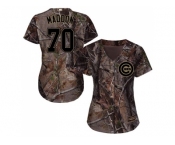 Women Chicago Cubs #70 Joe Maddon Camo Realtree Collection Cool Base Stitched MLB Jersey