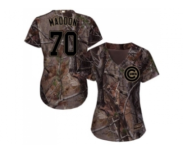 Women Chicago Cubs #70 Joe Maddon Camo Realtree Collection Cool Base Stitched MLB Jersey