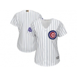 Women Chicago Cubs Blank White 2017 Gold Program Cool Base Stitched MLB Jersey