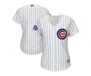 Women Chicago Cubs Blank White 2017 Gold Program Cool Base Stitched MLB Jersey