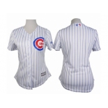 Women Cubs Blank White With Blue Strip Fashion Stitched Baseball