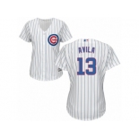 Women Majestic Chicago Cubs #13 Alex Avila Replica White Home Cool Base MLB Jersey