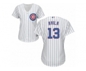 Women Majestic Chicago Cubs #13 Alex Avila Replica White Home Cool Base MLB Jersey