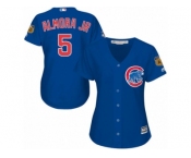 Women Majestic Chicago Cubs #5 Albert Almora Jr Replica Royal Blue Alternate MLB Jersey