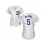 Women Majestic Chicago Cubs #5 Albert Almora Jr Replica White Home Cool Base MLB Jersey