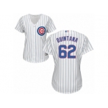 Women Majestic Chicago Cubs #62 Jose Quintana Authentic White Home Cool Base MLB Jersey