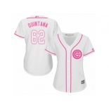 Women Majestic Chicago Cubs #62 Jose Quintana Replica White Fashion MLB Jersey