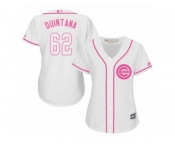 Women Majestic Chicago Cubs #62 Jose Quintana Replica White Fashion MLB Jersey