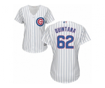 Women Majestic Chicago Cubs #62 Jose Quintana Replica White Home Cool Base MLB Jersey