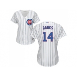 Women's Chicago Cubs #14 Ernie Banks White(Blue Strip) Home Stitched MLB Jersey