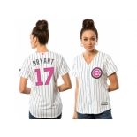 Women's Chicago Cubs #17 Kris Bryant White Home 2016 Mother's Day Cool Base Jersey