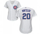 Women's Chicago Cubs #20 Brandon Kintzler Authentic White Home Cool Base Baseball Jersey