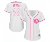 Women's Chicago Cubs #29 Brad Brach Authentic White Fashion Baseball Jersey