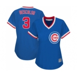 Women's Chicago Cubs #3 Daniel Descalso Authentic Royal Blue Cooperstown Baseball Jersey