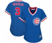 Women's Chicago Cubs #3 Daniel Descalso Authentic Royal Blue Cooperstown Baseball Jersey