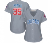 Women's Chicago Cubs #35 Cole Hamels Authentic Grey Road Baseball Jersey