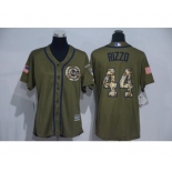 Women's Chicago Cubs #44 Anthony Rizzo Authentic Green Salute to Service MLB Jersey