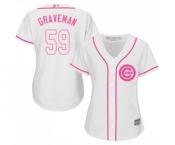 Women's Chicago Cubs #59 Kendall Graveman Authentic White Fashion Baseball Jersey