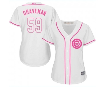 Women's Chicago Cubs #59 Kendall Graveman Authentic White Fashion Baseball Jersey